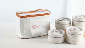 ☀️Life Core☀️ 304 Stainless Steel Multi Layer Insulated Lunch Box Container with Insulated Lunch Bag Waterproof Microwave Heating Double Layer Bento Box Round & Portable Lunch Box for Students and Office Workers