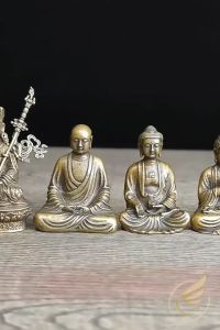 Decor Mini Tượng Đồng Phật Giáo Quan Thế Âm Niệm Phật Trang Trí Tiểu Cảnh Trà Đạo Thờ Tự - Đồ Đồng Thuận Tâm