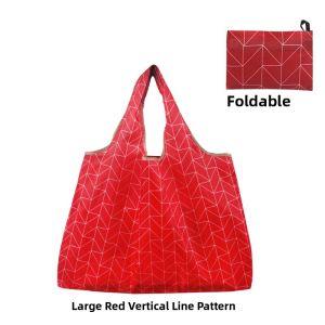 Large Capacity Oxford Cloth Shopping Bag Portable Foldable Handheld Grid Storage Bag Waterproof Vegetable Buying Bag Eco-Friendly