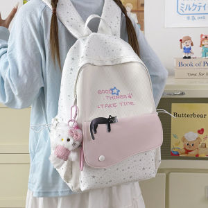 clu High appearance star backpack for women versatile for students leisure lightweight travel schoolbag ulc