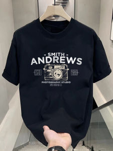 American Style Heavyweight Pure Cotton Mens Short Sleeve T-Shirt 2025 New Summer Black Trendy Brand Teenage Body T-Shirt