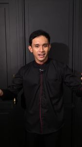 SRSEVEN7 Baju Koko Pria Dewasa Lengan Panjang Kemeja Koko BLACK