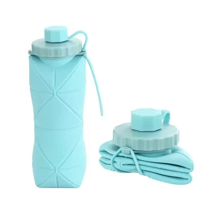 1Pc 600mlLarge Collapsible Silicone Cup-Portable Travel Water Bottle for Outdoor Food-Grade with Fresh Colors Foldable Design