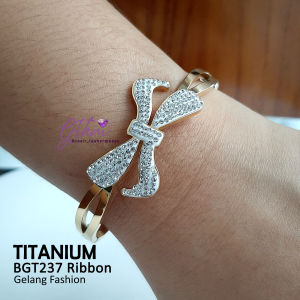 Gelang Ori Titanium Ribbon Mata Awet Anti Luntur: Perhiasan Fashion Import Kualitas Premium