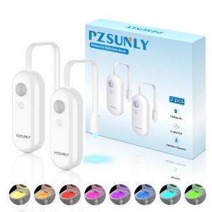PZSUNLY ห้องน้ํา Night Light Motion Sensor Light ห้องน้ํา RGB 8 สีสําหรับตกแต่งห้องน้ํา LED LED Light 2 ชิ้น