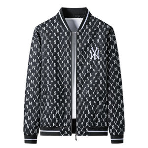 NY NYC Mens Retro Floral Jacket Casual Style Spring Autumn Fashionable Baseball Coat Streetwear Long Sleeve Zipper Closure