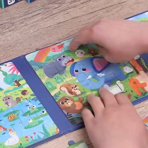 จิ๊กซอ หนังสือจิ๊กซอว์แม่เหล็ก จิเด็ก ตัวต่อเด็ก 3รูปในเล่มเดียว เสริมสร้างพัฒนาการ