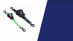 Heavy Duty Retractable Ratchet Tie Down Straps with Soft Loops for Truck Trailer Motorcycle Cargo Securing