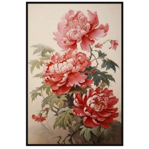 Tranh treo tường tranh dán tường hoa mẫu đơn tranh decor tranh phong thủy. CGI-121