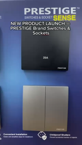 PRESTIGE Socket & Switch Modern Design Suis Elektrik SIRIM Approved Dimmer/ 13A Universal Neon /20A DP/Gang Matte Copper