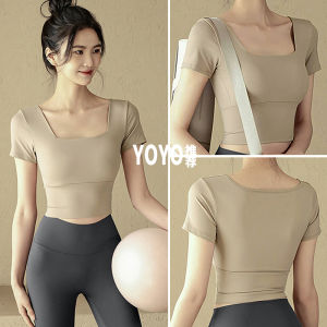 Padded Sports T-Shirt for Yoga Pilates Running Lightweight