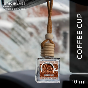 ORIGINLAB Premium COFFEE CUP Scented Hanging Car Diffuser - Elegant Odor Eliminator Air Freshener