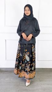 SET HANBOK ROK BATIK AMARALOKA BAWAHAN BATIK ATASAN HITAM WANITA KEKINIAN TERBARU 2024 SET BATIK EKSKLUSIF SVJ