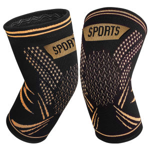 1Pair Copper Knee Brace Compression Sleeves - Upgrade Support for Knee Pain Arthritis Meniscus Tears ACL Joint Pain Relief