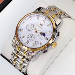 OLEVS | Đồng Hồ Thạch Anh Nam OLEVS 2858 Mặt Số Chronograph Phát Sáng Bằng Thép Không Gỉ Thời Trang Chống Trầy Xước Chống Nước Pha Mặt Trăng Thông Minh Đồng Hồ Đeo Tay Thông Thường Thông Minh