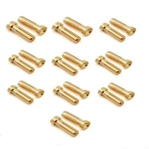 Bộ Đầu Nối RC Mạ Vàng 5.0mm 18mm Tròn Kiểu Thấp Đực & Cái Dùng Cho Sạc Pin Lipo - Bộ 5/10/20 Cái
