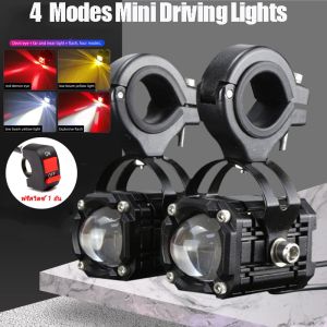 สปอร์ตไลท์รถจักรยานยนต์ 12 ไฟ LED รถจักรยานยนต์สากล 3 สี ไฟรถจักรยานยนต์ แสงสีขาว + แสงสีแดง + ไฟสี สปอร์ตไลท์รถจักรยานยนต์ LED ไฟหน้ารถจักรยานยนต์สปอตไลท์ DC12V-24V สปอร์ตไลท์ออฟโรด สปอร์ตไลท์รถยนต์ LED สปอร์ตไลท์ เกรดกันน้ำ IP68