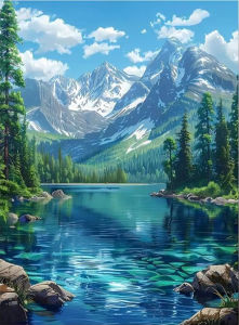 Landscape Jigsaw Puzzle 500/1000/1200/2000PCS Scenic Snow Mountain Forest Lake Stress Relief Puzzle Wall Art Decor Gift