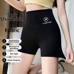 Anti-leakage Seamless No-curl Tummy Control Buttocks Lift Ice Silk Summer Safety Shorts