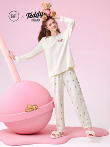 BE | Pure Cotton Padded Long Sleeve Nightgown for Women Autumn