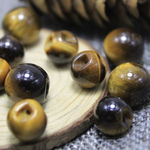 Natural Yellow Tiger Eye Stone Buttons Handmade Xiangyun Silk Cheongsam One-Word Buckles Tang Suit Flags Button Home Fabric