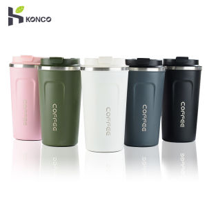 Konco 380/510ML Stainless Steel Coffee Cup Thermos Mug Leak-Proof Thermos Travel Thermal Vacuum Flask Insulated Cup Water Bottle