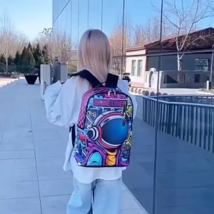 GLADIO Tas Ransel Backpack Casual Premium GLD075M4 Motif Maroon Kulit Wanita Unik Keren Meshach Laptop Pria