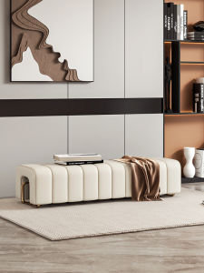 Accessible Luxury Bed End Stool Bedroom Scandinavian Bench Leather Shoe Changing Stool Italian Designer Sofa Stool Living Room Entrance For Home