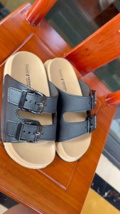 [TOP2] Kids Double Buckle Open Toe Slides Non Slip Casual Beach Slippers for Boys Girls