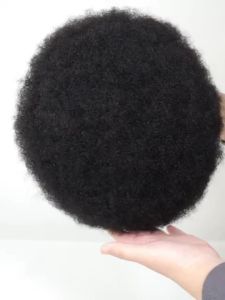 8"x10" Afro Kinky Curly Full PU Skin Toupee For Men Human Hair Piece 2mm/4mm/6mmMale Hair Wig Hair Replacement System Unit 110%