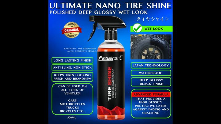 ORIGINAL FANTASTIC XML ULTIMATE NANO TIRE SHINE SPRAY 500ML SUPER GLOSS
