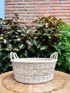 keranjang rotan bulat ruwet set 2
