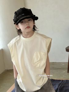 Elegant Boys Summer Vest Childrens Top Fashionable Boys Clothing SS High-End Brand Kids Wear Suitable for Ages 2-13