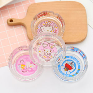 Cartoon Hello Kitty Cute Transparent Crystal Glass Ashtray Home Fashion Bedroom Living Room End Table Creative Personality