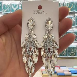 Light Luxury Flower Shaped Water Droplet Silver Needle Earrings with a High-End Feel for Women