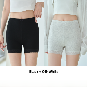 miiow | Pure Cotton High Waist Safety Pants Womens Summer Thin Non-Roll Edge Underwear Breathable Comfortable Base Layer Trousers