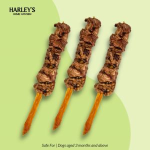Harley’s Beef Skewer for Dogs - Natural Beef Tendon & Lung Chew Anxiety Relief Oral Health Collagen Support