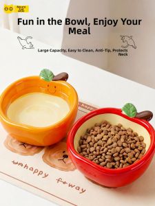SHENJINGMAO | Angled Ceramic Cat Bowl