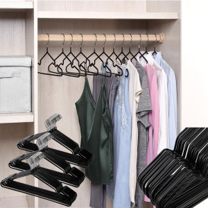 Non-Slip Coated Metal Suit Coat Hangers Heavy Duty Clothes Hangers Metal Shirt Jacket Hanger with Round Notches for Dress
