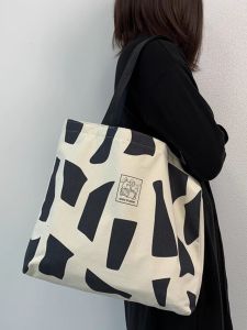 Túi Tote Canvas Dung Tích Lớn Đeo Vai Một Lưng Cho Nữ Túi Tote Dây Đeo Chéo Thanh Lịch Cho Học Sinh Đa Năng Dùng Thường Ngày