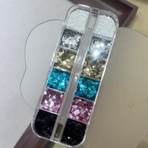 12Grids 3D Colorful Dots Flower Nail Nail Glitter Sequins Sparkling Mixed Round Flakes Nail Charms DIY Manicure Decor Accessory