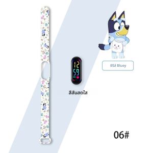น่ารัก Blue Bingo พิมพ์สีสันกันน้ํานาฬิกาอิเล็กทรอนิกส์สายรัดข้อมือแฟชั่นหน้าจอสัมผัสอัจฉริยะนาฬิกาเด็กของขวัญของเล่น
