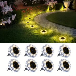 1/2/4/8pcs Mini Solar Crystal Floor Lamp Outdoor Landscape Lighting for Courtyard Garden Sidewalk Decorative Illumination