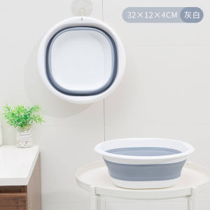 Portable Folding Plastic Basin Travel Wash Basin Student Dormitory Face Basin Small Basin round Shape Japanese Style Home Cleaning Tool