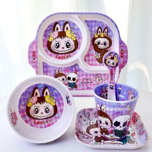 Bộ Bát Ăn 5 Inch Dễ Thương Bằng Nhựa Melamine Chống Rơi an Toàn Cho Trẻ Em Dùng Trong Gia Đình Bát Ăn Sáng Bát Ăn Trưa Bát Ăn Tối