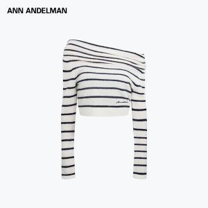 ANN ANDELMAN | Design Striped Shoulder-off Sweater