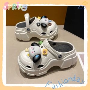 LKShoes ขายดี รองเท้าแตะหัวมนมีสายรัดส้น แถมตัวการ์ตูนติดน้องหมาตัวใหญ่สุดน่ารัก 3 สี