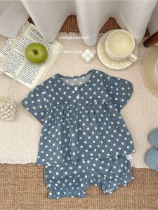 Summer Thin Breathable Polka Dot Set TShirt Shorts