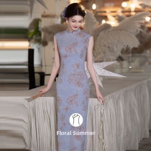 Sleeveless Cheongsam Dress Summer New Style Traditional Chinese Aesthetic Slim Fit Flare