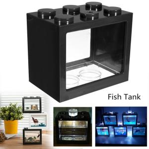 【COD】Fish Tank Mini Aquarium Fish Box Ocean Micro-Landscape Box Betta Tank Aquarium Desktop Terrarium For Small Betta Fish Mini Aquarium Building Block Fish Tank Desktop Terrarium